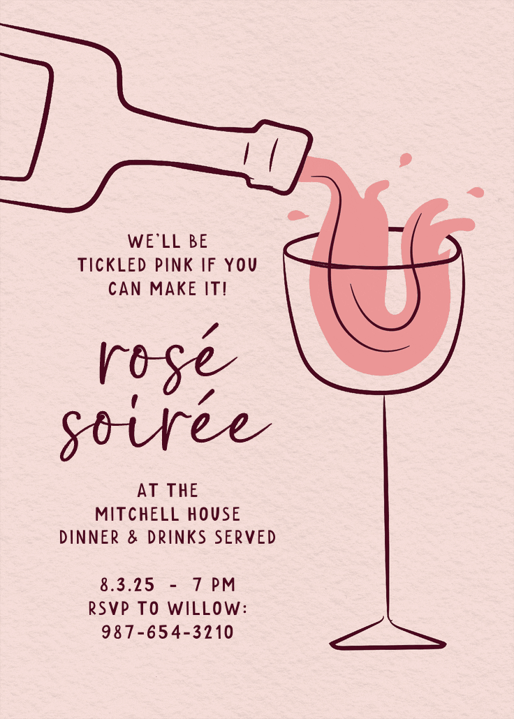 Rosé soirée - cocktail party invitation