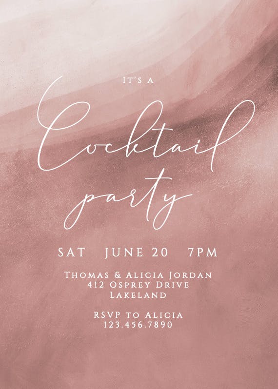 Sands of love - cocktail party invitation