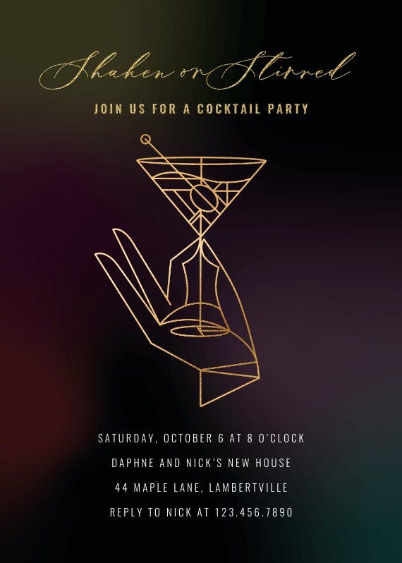Shaken or stirred - cocktail party invitation