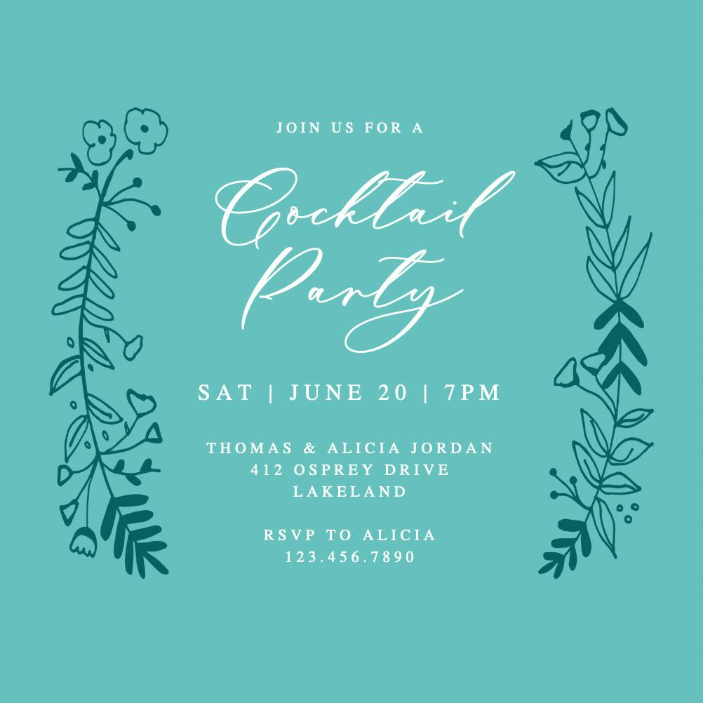 Side by side gold - cocktail party invitation