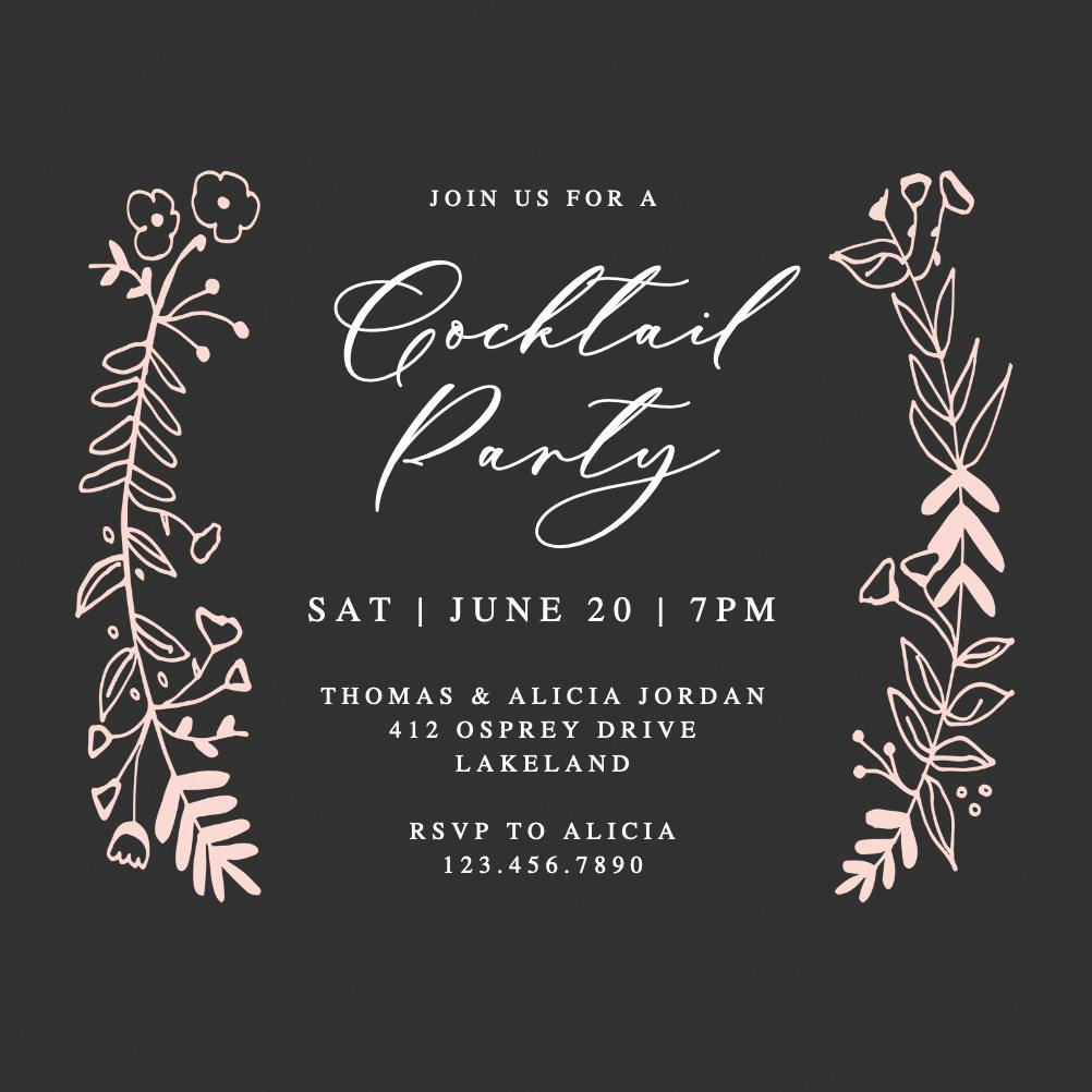 Side by side gold - party invitation