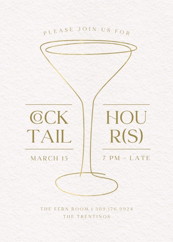 Sketched glass - cocktail party invitation