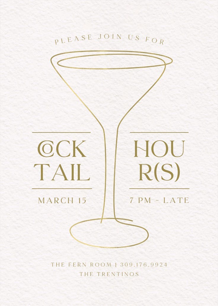 Sketched glass - cocktail party invitation