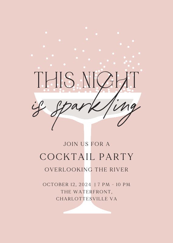 Sparkling script - cocktail party invitation