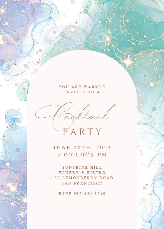 Sparkly night - cocktail party invitation