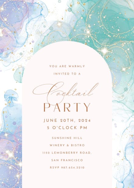 Sparkly Night - Cocktail Party Invitation Template | Greetings Island