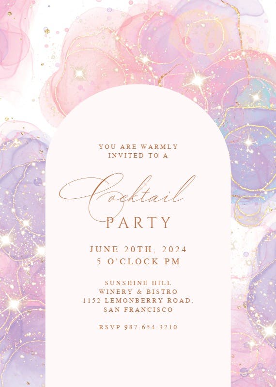 Sparkly night - invitación para fiesta cóctel