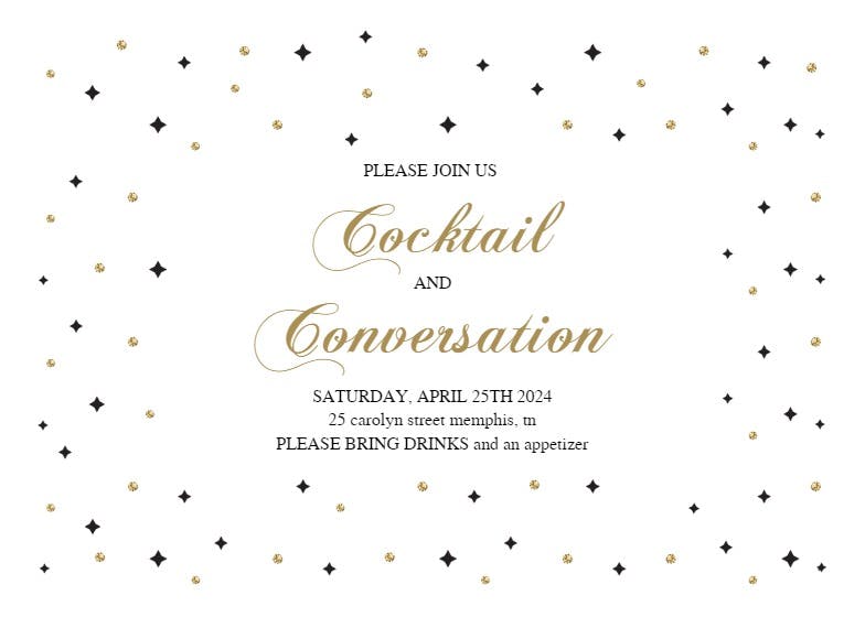 Sparks & stars - cocktail party invitation