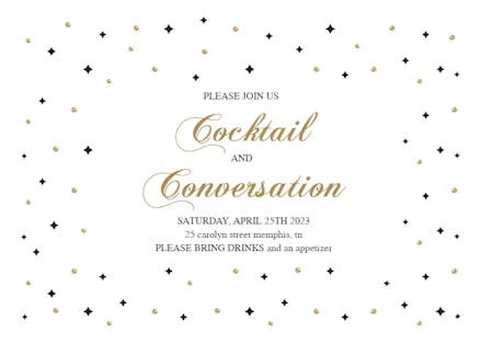 Sparks & Stars - Invitación Para Fiesta Cóctel