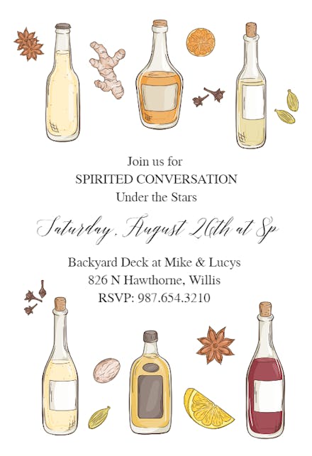 Spirited Conversation - Invitación Para Fiesta Cóctel