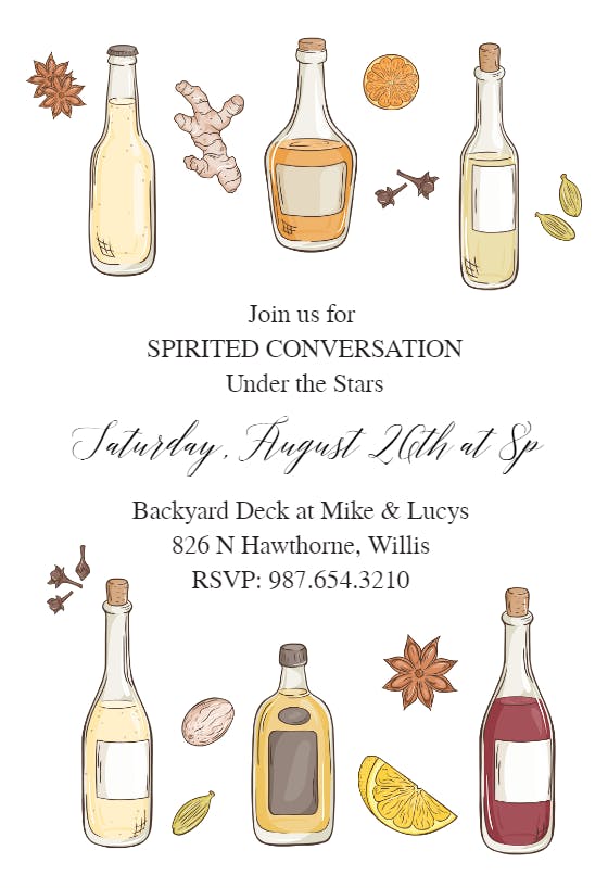Spirited conversation -  invitación para fiesta cóctel