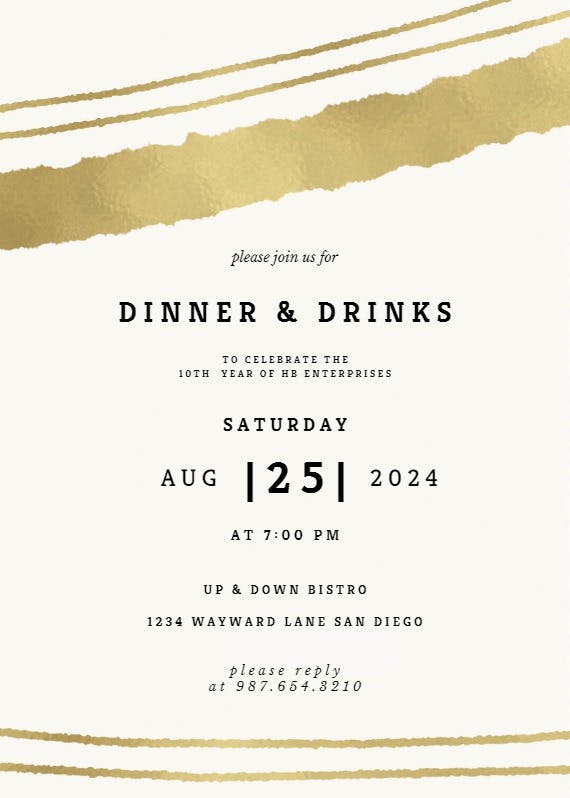 Sprayed lines - cocktail party invitation