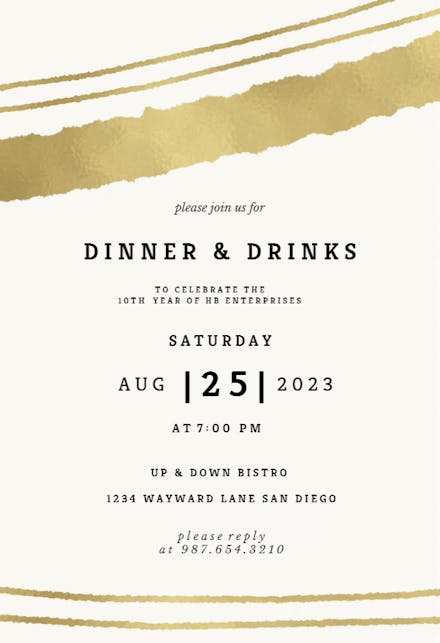 Sprayed lines - Invitación Para Fiesta Cóctel