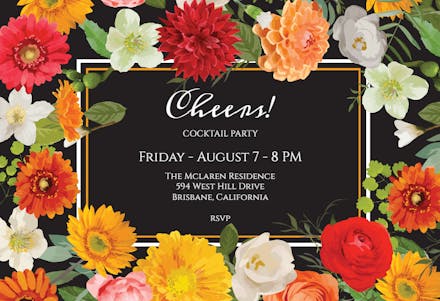 Spring Border - Invitación Para Fiesta Cóctel