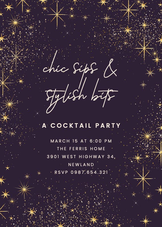Stellar - cocktail party invitation