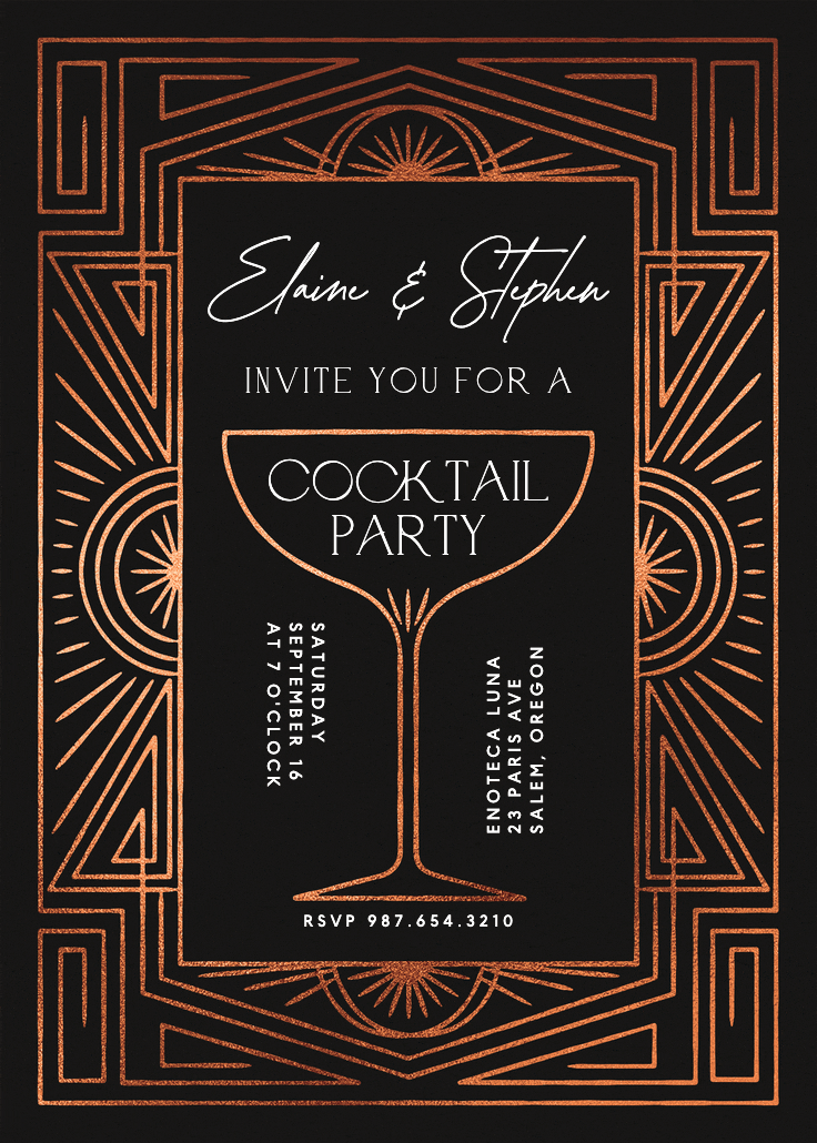 Stylish soiree - cocktail party invitation