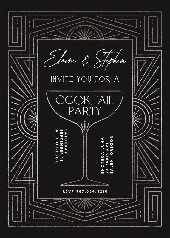 Stylish soiree -  invitación para fiesta cóctel