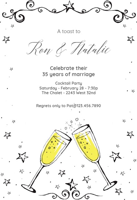 Timely Toast - Invitación Para Fiesta Cóctel