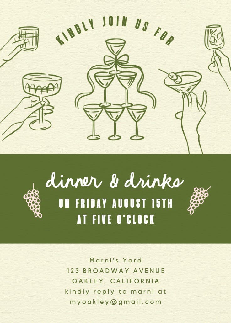 Toast in style - dinner party invitation