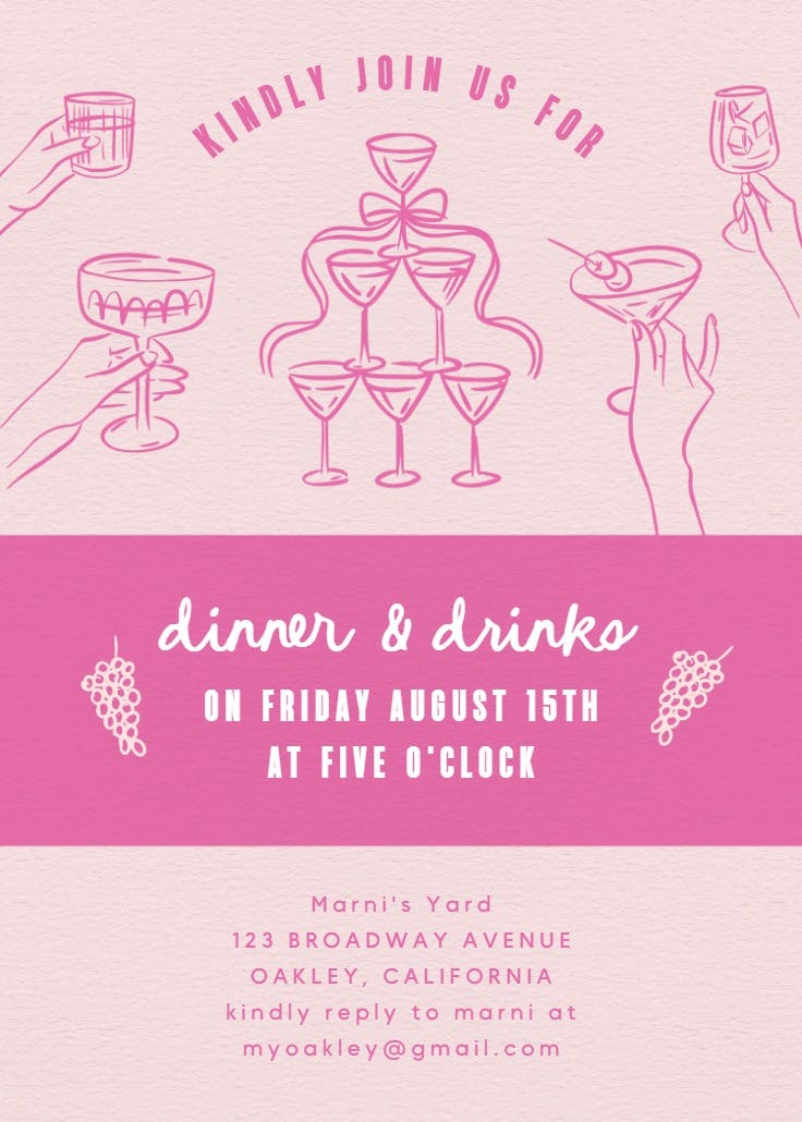Toast in style - dinner party invitation