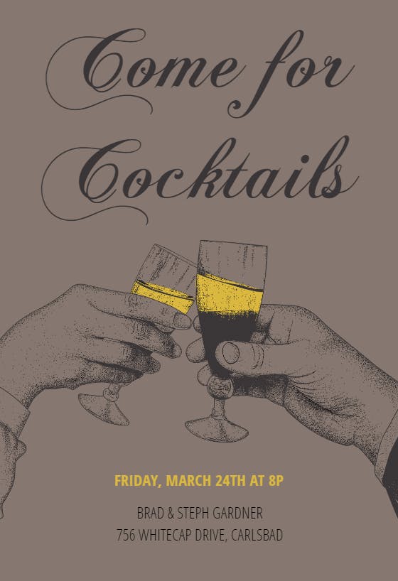 Toast time - cocktail party invitation
