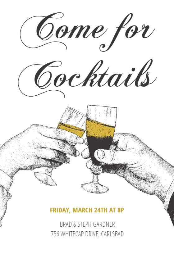 Toast time - cocktail party invitation