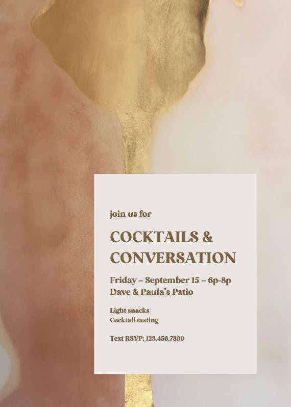 Touch of taste - cocktail party invitation