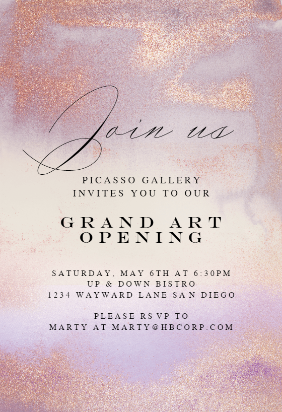 Abstract Watercolor - Grand Opening Invitation Template | Greetings Island