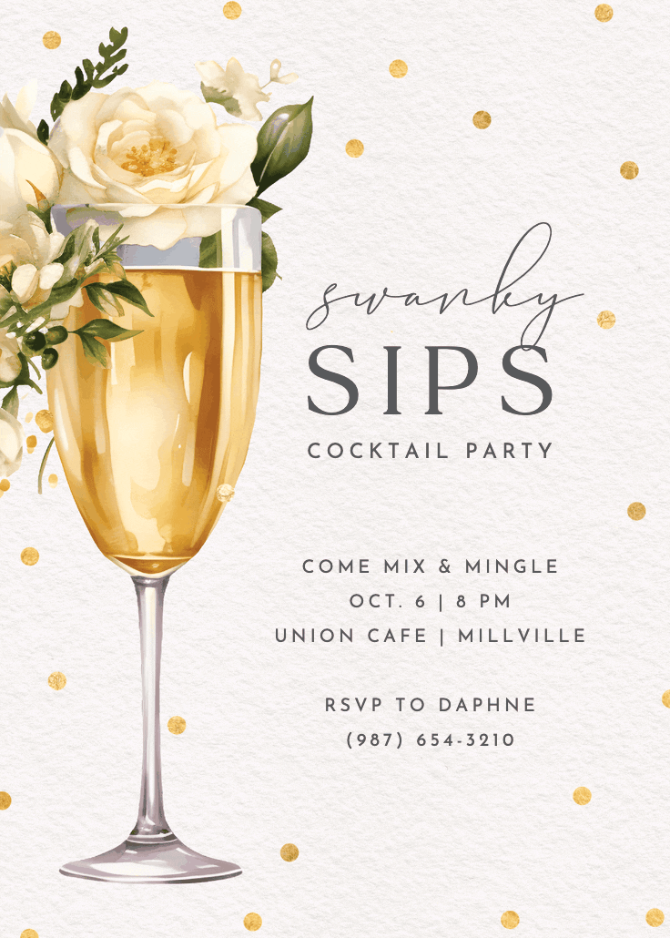 Watercolor toast - cocktail party invitation