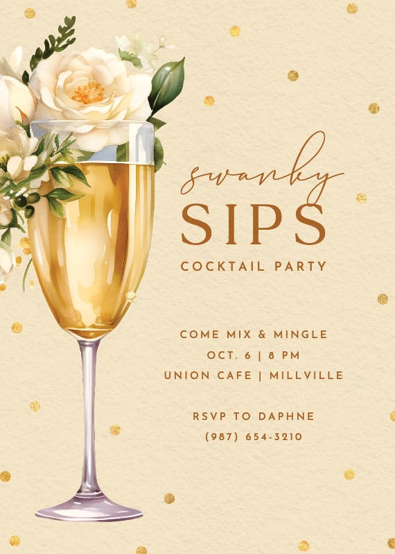 Watercolor toast - cocktail party invitation
