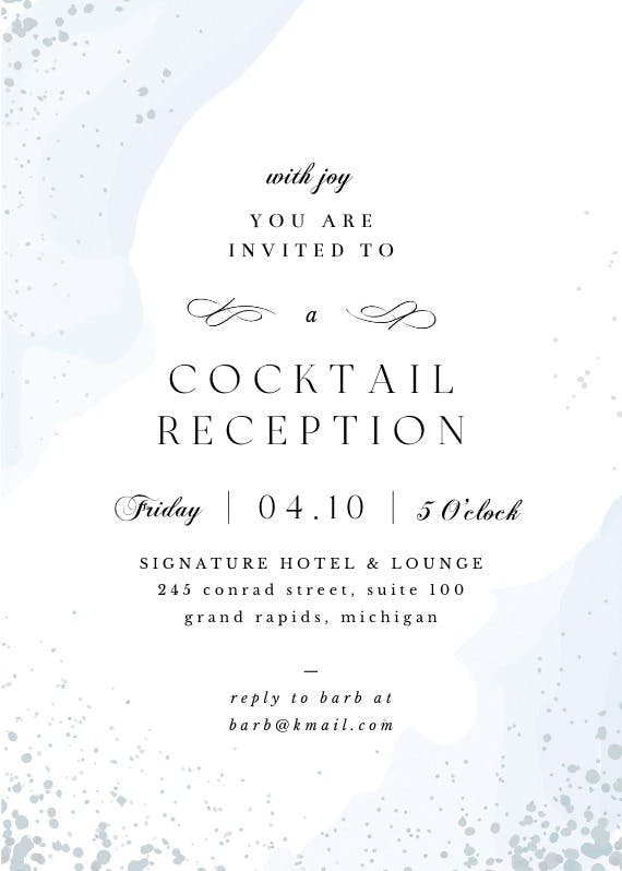 Watercolor waves - party invitation