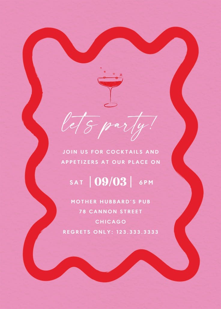 Wavy frame - cocktail party invitation