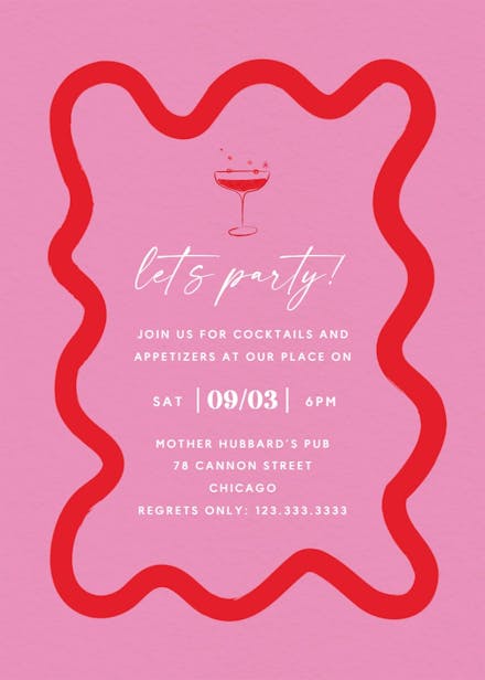 Wavy frame - cocktail party invitation