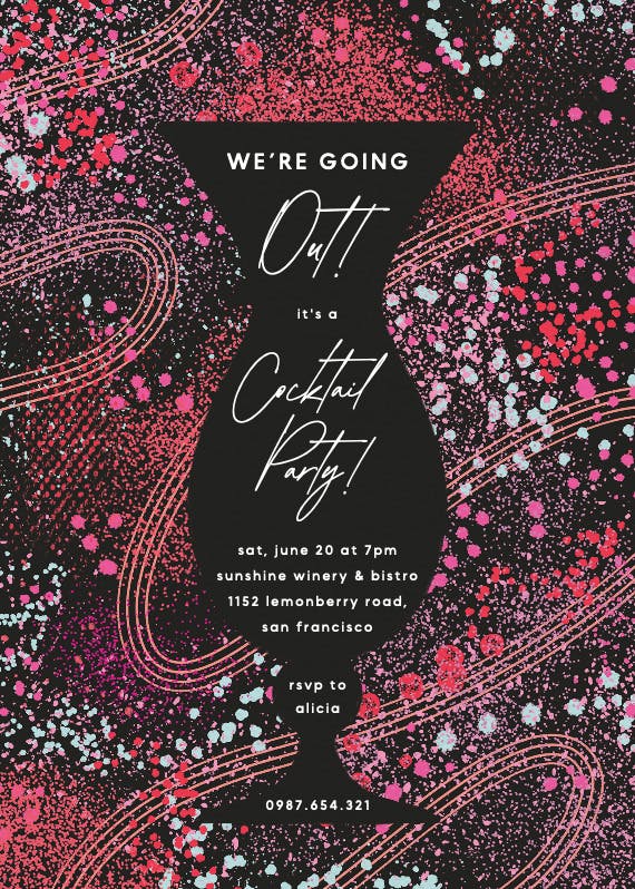 We're going out tonight - invitación para fiesta cóctel