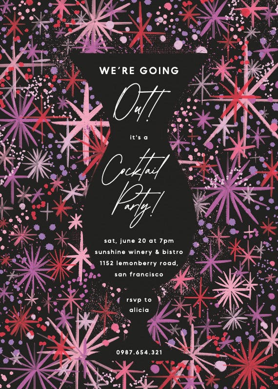 We're going out tonight -  invitación para fiesta cóctel