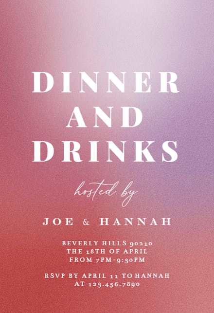 Aesthetic Gradient - Invitación Para Fiesta Con Cena