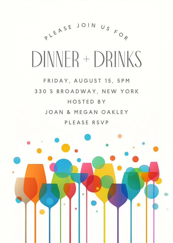 Ambience - invitación para fiesta con cena