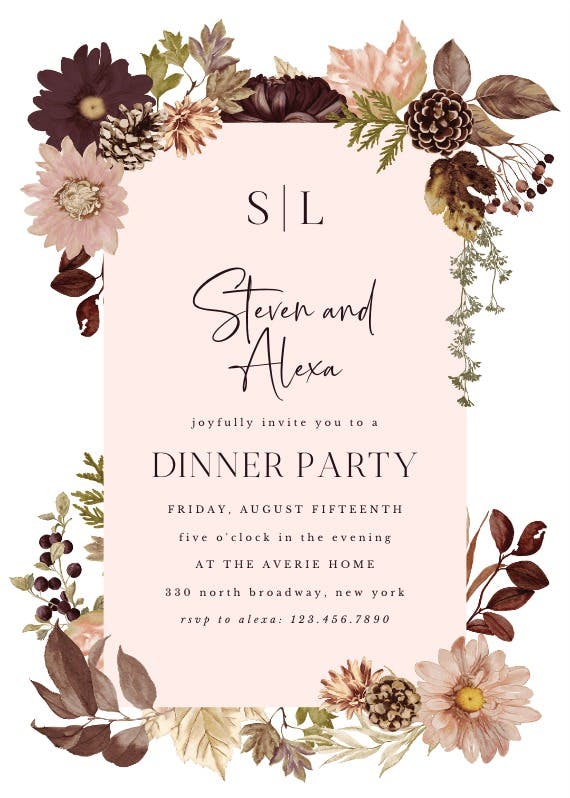 Autumn celebration - dinner party invitation
