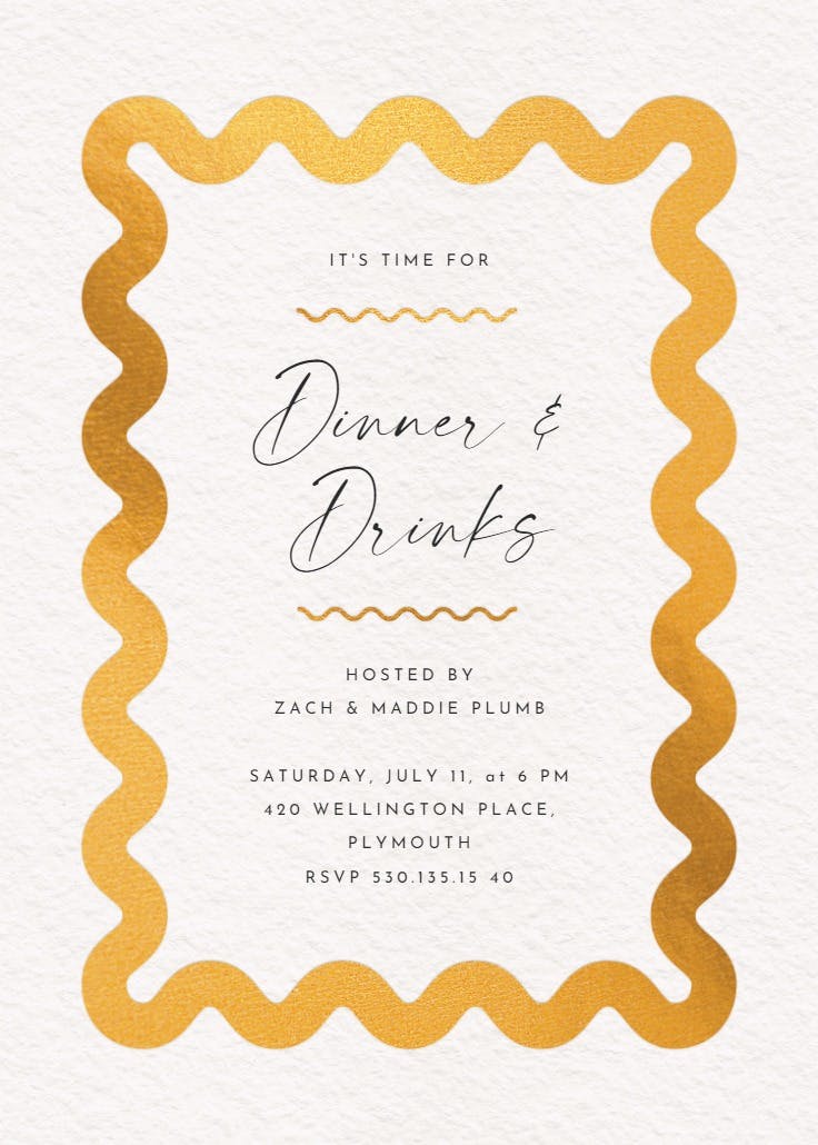 Billowing border - dinner party invitation