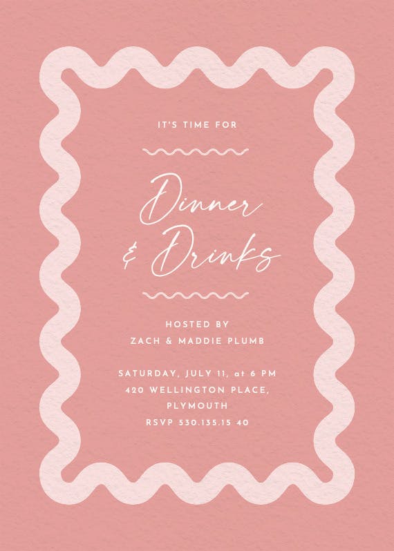 Billowing border - dinner party invitation