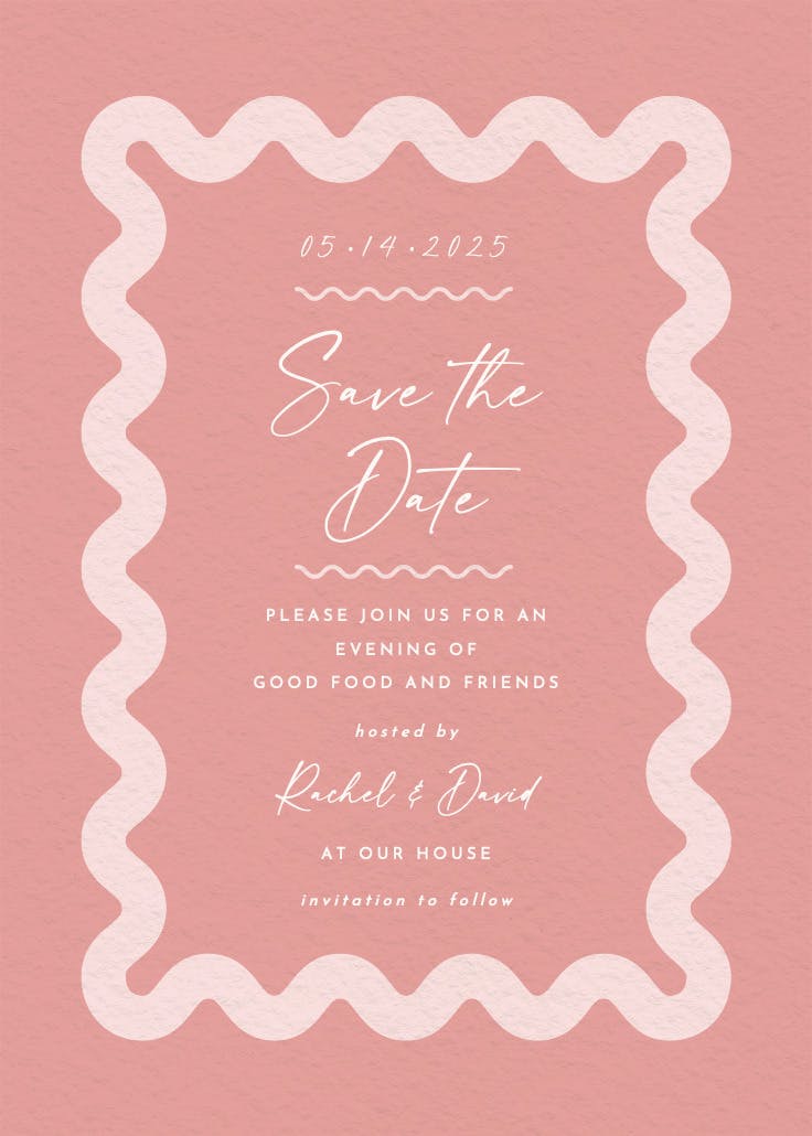 Billowing border - dinner party invitation