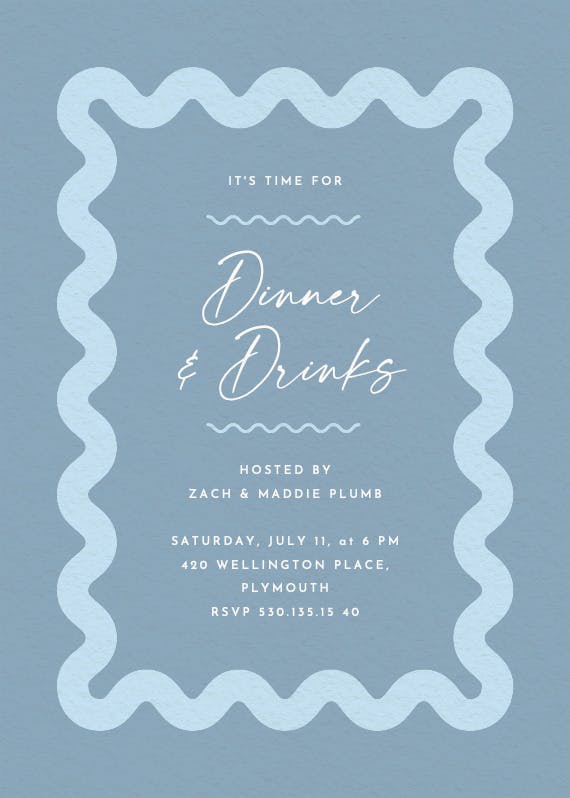 Billowing border - dinner party invitation