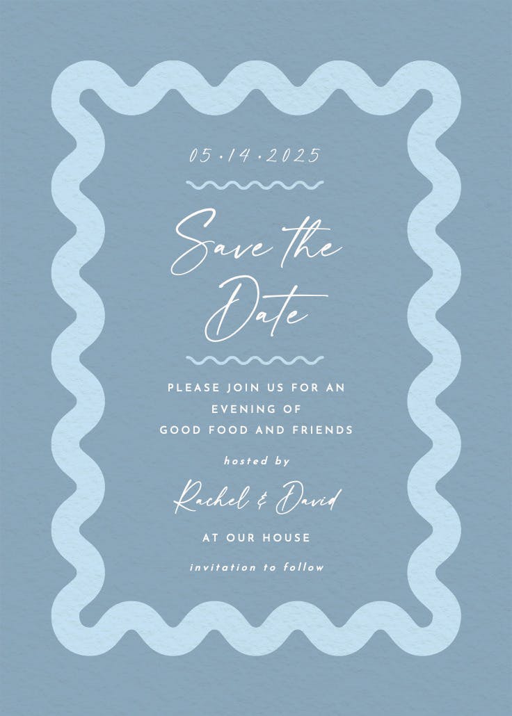 Billowing border - dinner party invitation