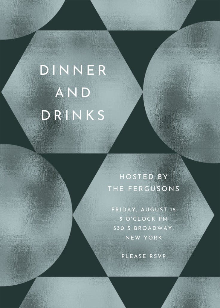 Bold geometrics - dinner party invitation