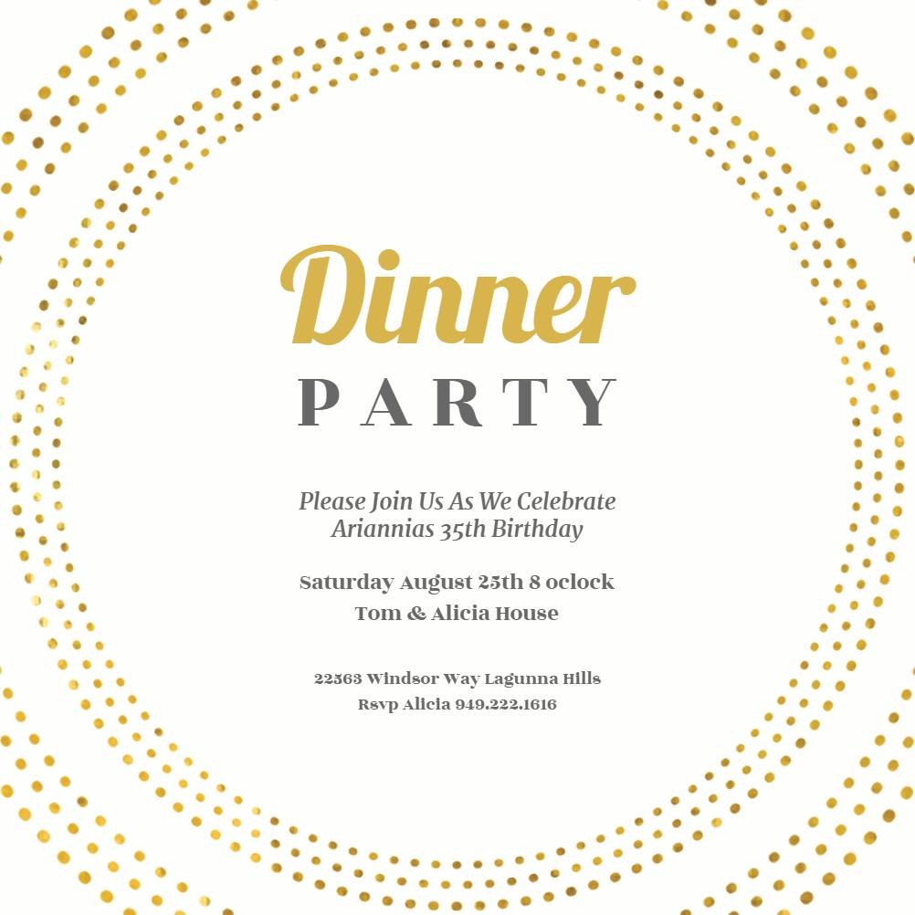 Circling Dots - Dinner Party Invitation Template (Free) | Greetings Island