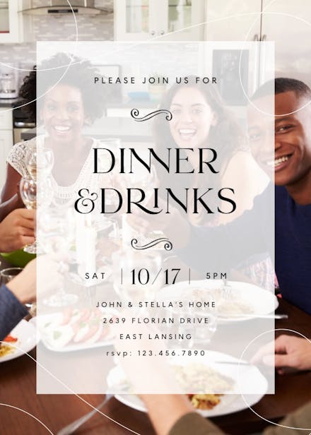 Classic dinner - dinner party invitation