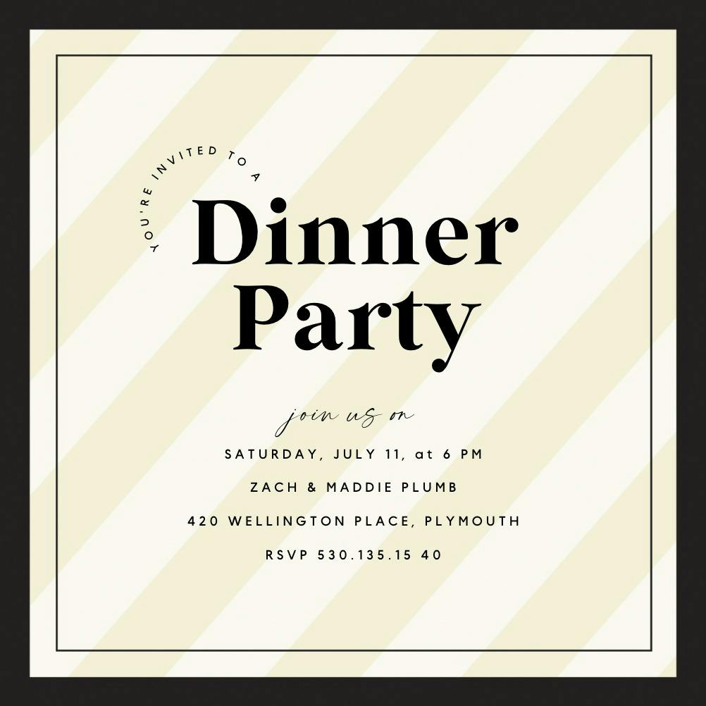 Clean and classic -  invitación para fiesta con cena