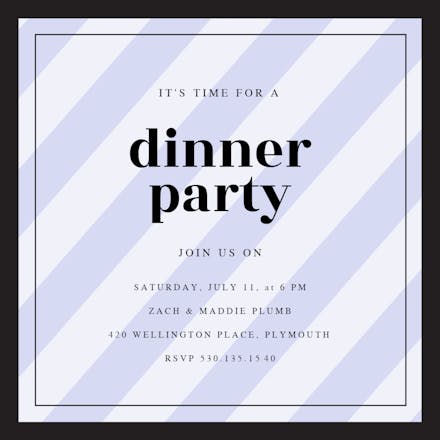 Clean And Classic - Dinner Party Invitation Template (Free) | Greetings ...