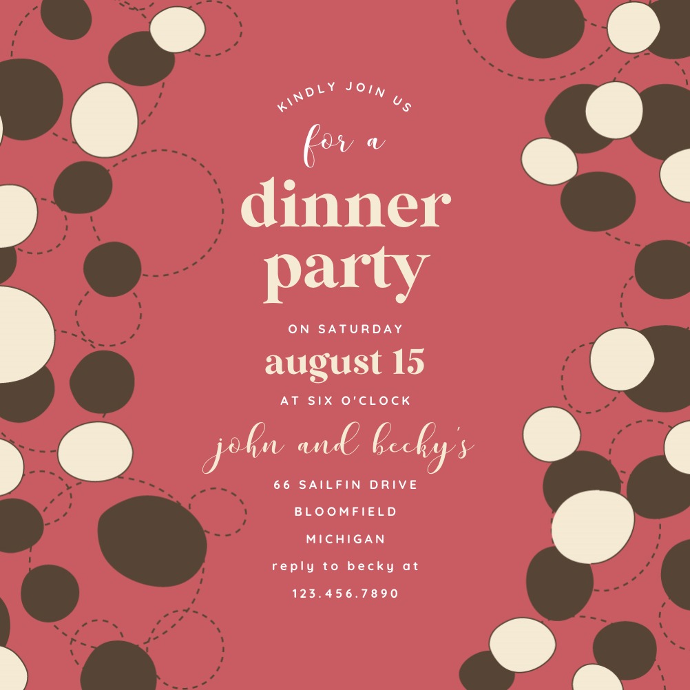 Contemporary Cascade - Dinner Party Invitation Template (Free ...