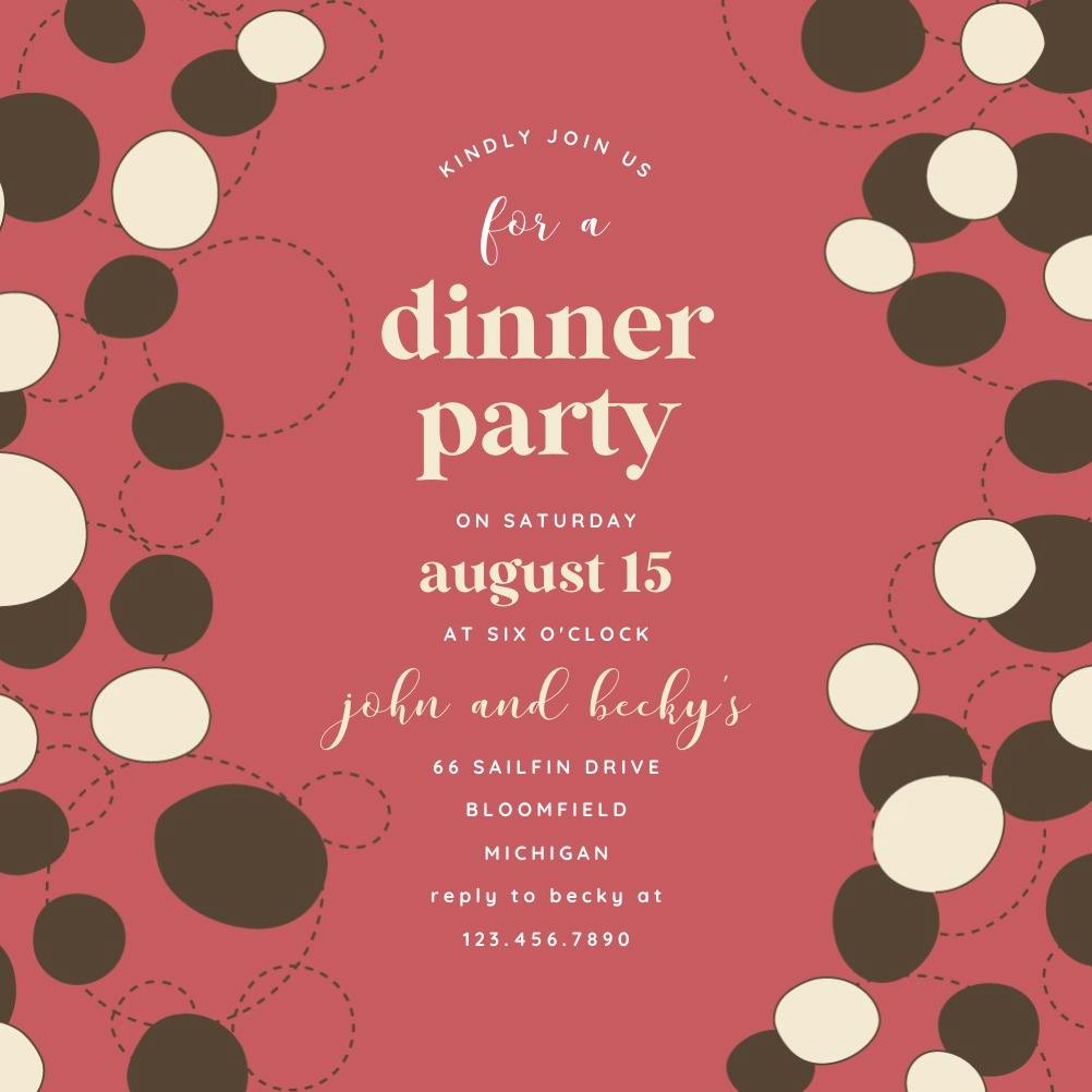 Contemporary cascade - dinner party invitation